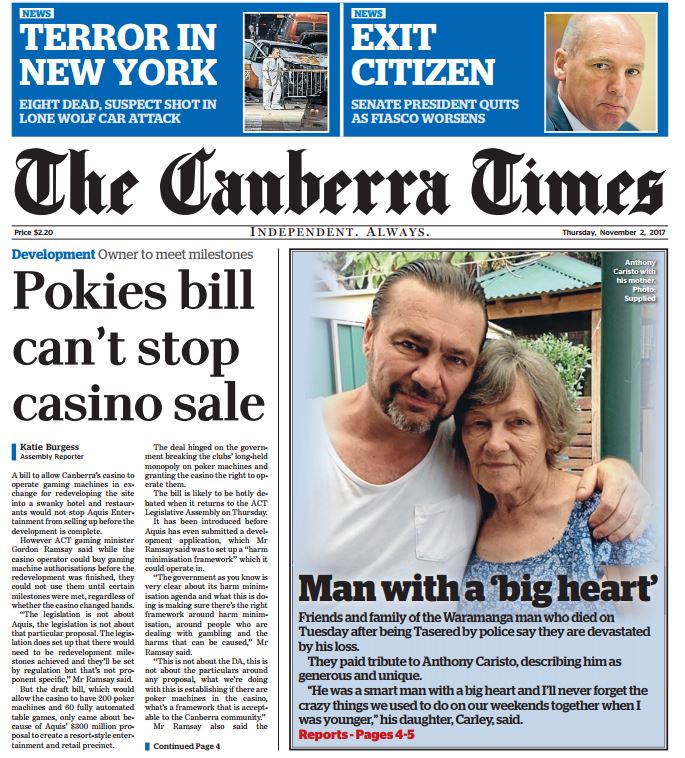 Casino canberra canberra times newspaper
